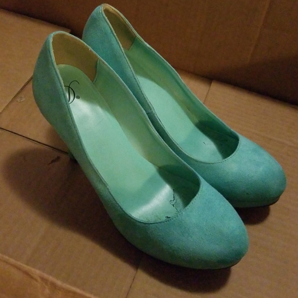 Mint color heels
